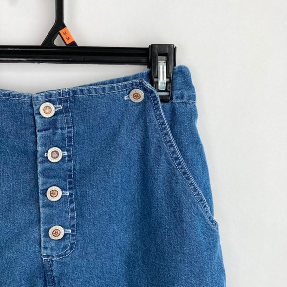 Free Wear Womens Button Fly Designer Denim Skirt 8 - Picture 2 of 8